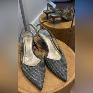 Michael Kors Glittering Silver Slingback Heels